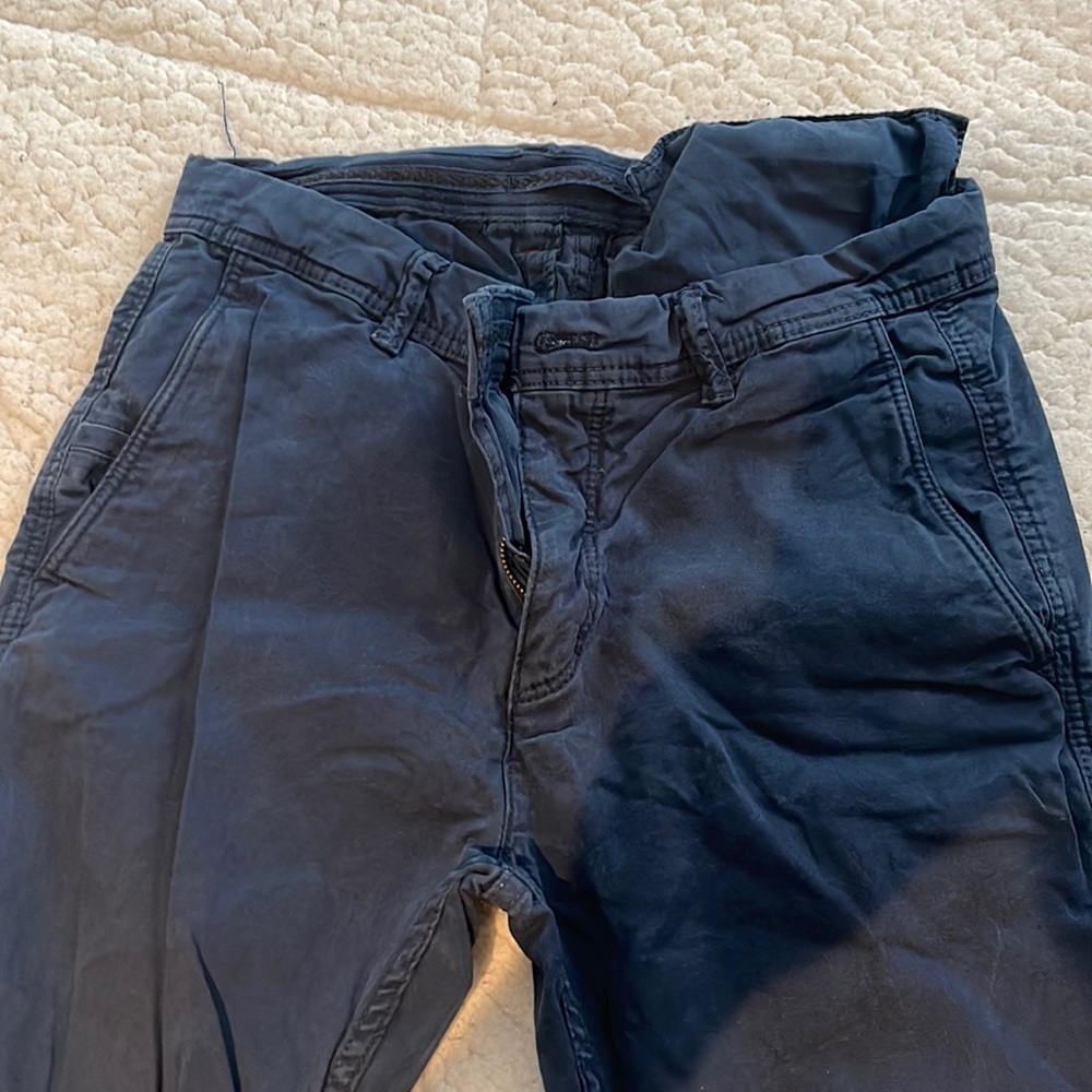 Mens navy blue chinos medium Zara